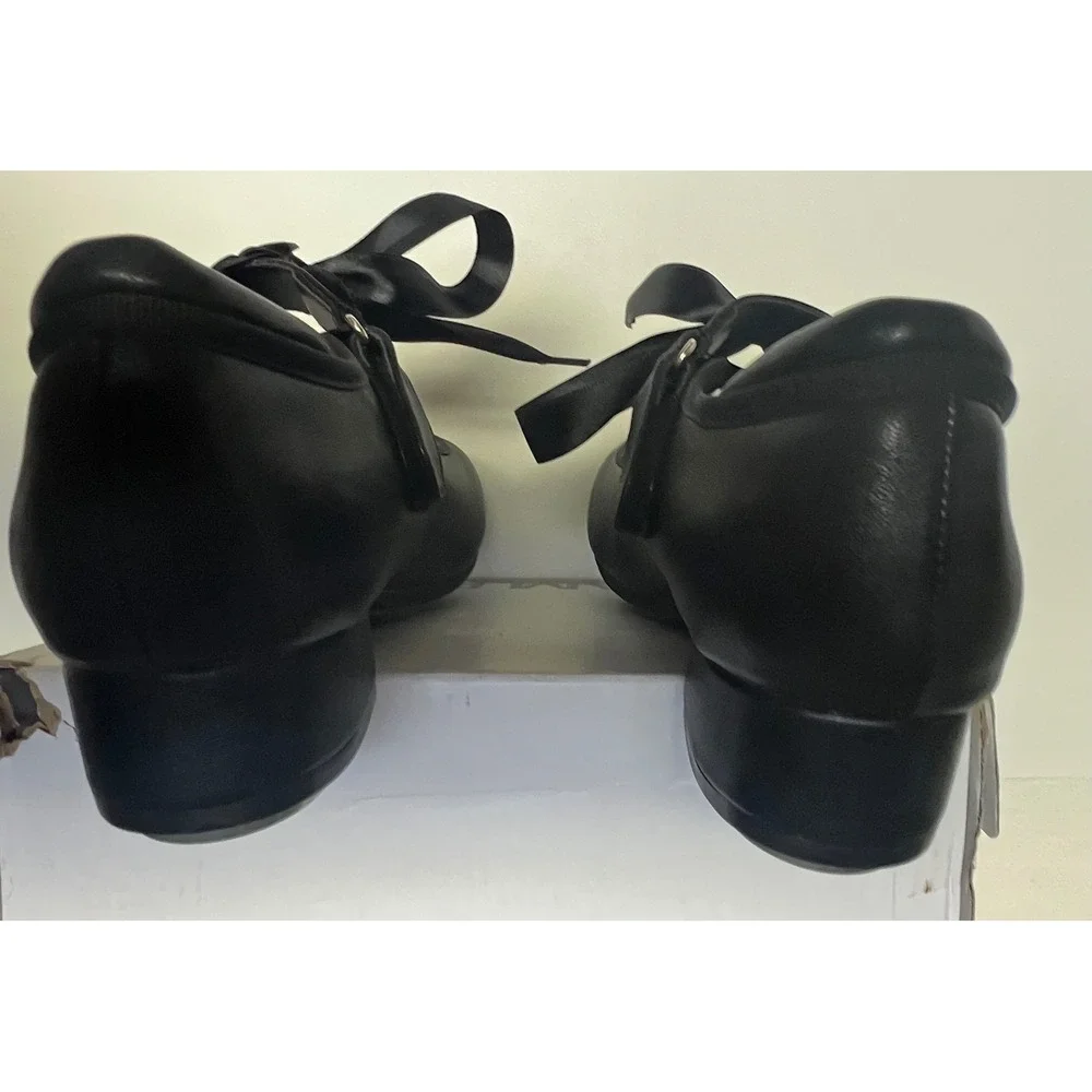 Dream Pairs Tap Shoes Size 1 Black Mary Jane Ribbon Dance Star Tone Excellent